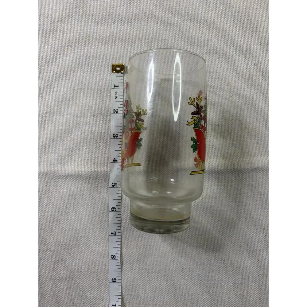 VTG Coca-Cola Drinking Glass Unisex 14 Oz 1985 McCrory Christmas Santa Sleigh